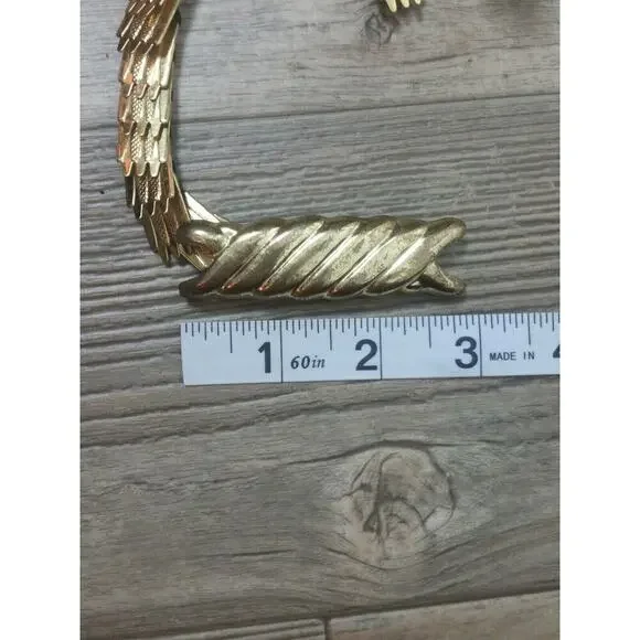 Vintage Gold Tone Scaled Stretch Womens Belt 80s 90s - Picture 5 of 7